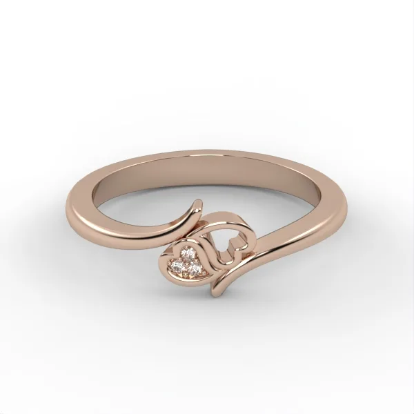 Heart ring //set with diamonds//gold ring//natural diamond//lab giamond//all size// model DR1 · 1