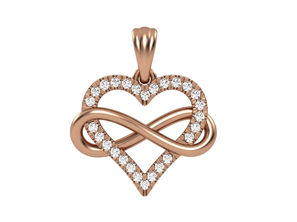 Infinity Heart Pendant // Diamond Pendant // Gold pendant // Natural diamonds // Lab diamonds // DP10 · 7