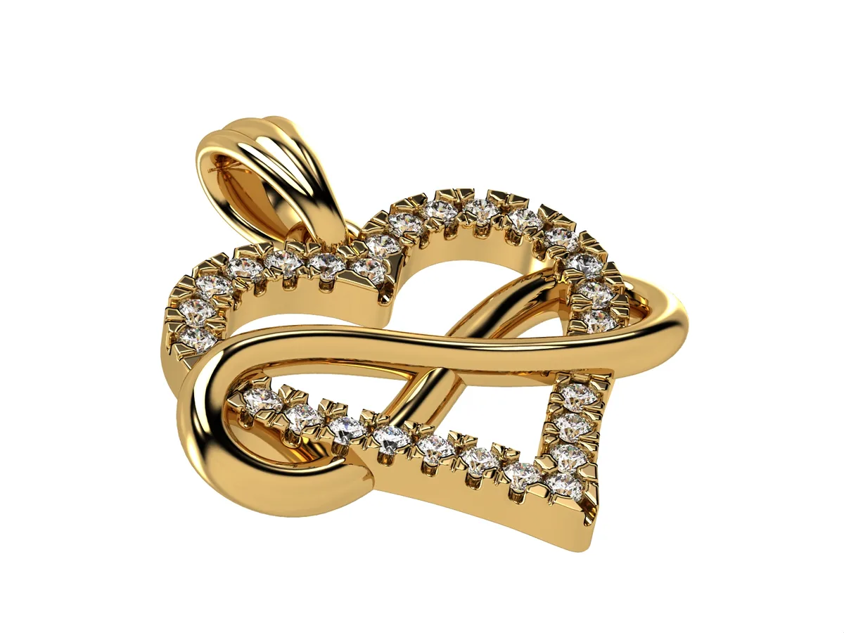 Infinity Heart Pendant // Diamond Pendant // Gold pendant // Natural diamonds // Lab diamonds // DP10 · 5