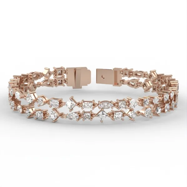 Lab diamonds bracelet, natural diamond bracelet, white gold, for women, all size, BR2 · 1