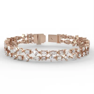 Lab diamonds bracelet, natural diamond bracelet, white gold, for women, all size, BR2