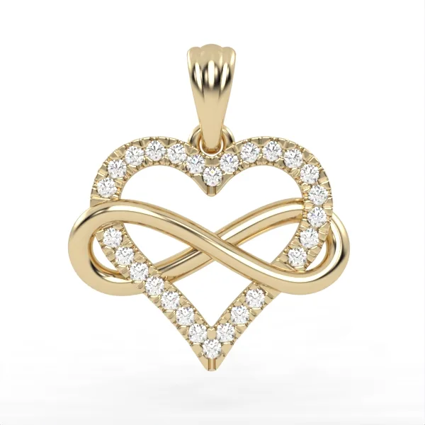 Infinity Heart Pendant // Diamond Pendant // Gold pendant // Natural diamonds // Lab diamonds // DP10 · 2