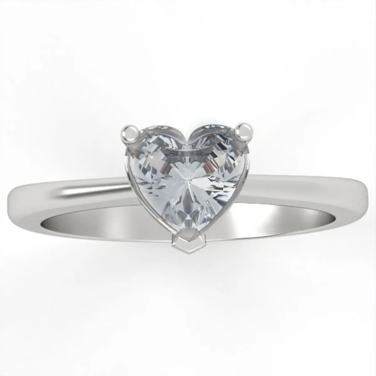 Heart-Shape Diamond Engagement Ring // White Gold // Rose gold // Gift for women // Model ER19 · 1