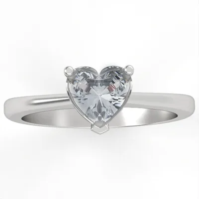 Heart-Shape Diamond Engagement Ring// White Gold//Rose gold//gift for women//Model ER19