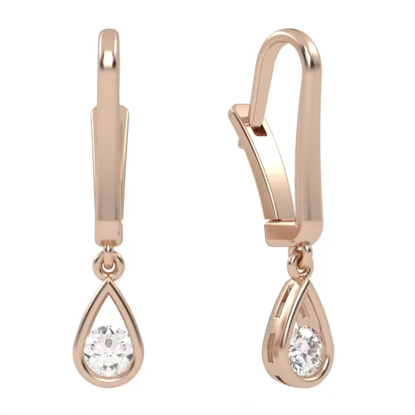 Diamond Earrings // Gold earrings // Gift for women // White gold // Rose gold // EAR5 · 2