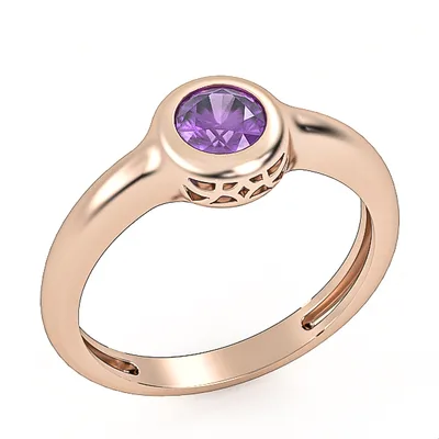Gold ring//amethyst//gift//for women//white gold//roz gold//GSR12