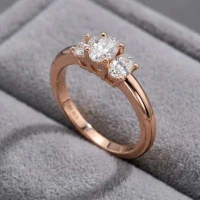Diamonds ring // Gold ring // Natural giamond // CVD diamond // Engagrment band // DR22