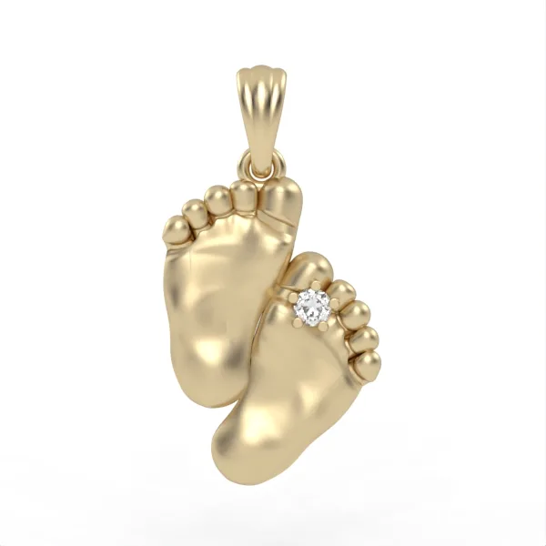 Baby feet//Gold pendant// Diamond pendant// Gift// White gold pendant//Rose gold pendant//DP5 · 3
