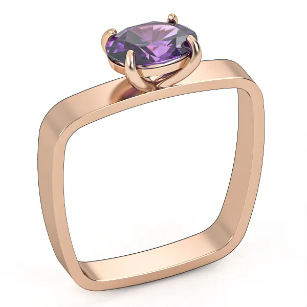 Amethyst ring//gold band //gift for women//gemstone jewelry//GSR10 · 3
