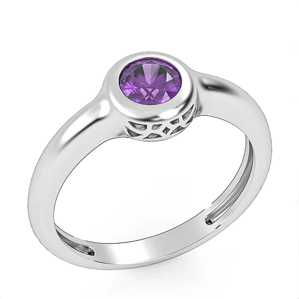 Gold ring//amethyst//gift//for women//white gold//roz gold//GSR12 · 3