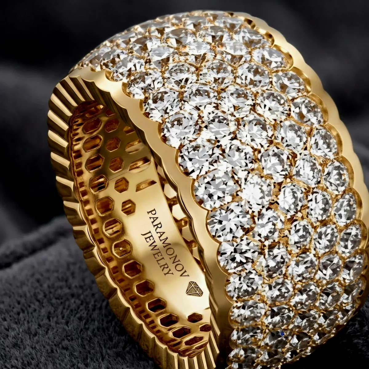Diamond ring // Gold ring // Band with lab or natural diamond // For women // DR9 · 3