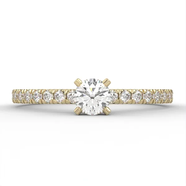 Halo Engagement Ring // Diamond Band // Wedding Ring // White Gold // Rose gold // ER7 · 3