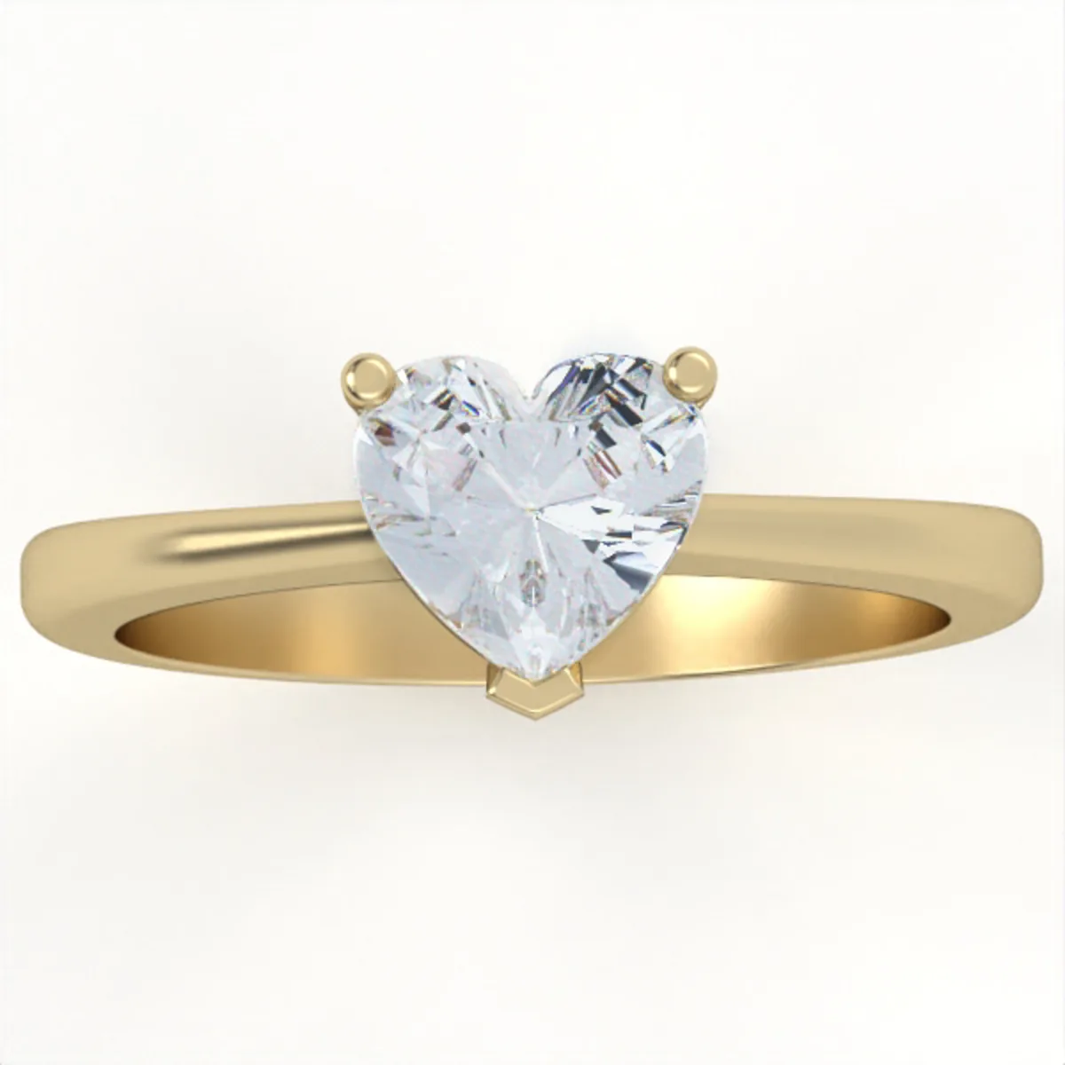 Heart-Shape Diamond Engagement Ring // White Gold // Rose gold // Gift for women // Model ER19 · 3