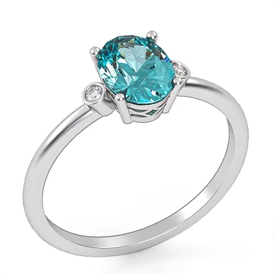 Silver Ring // Blue Topaz //Zircons//Gift For Women // Model SR1