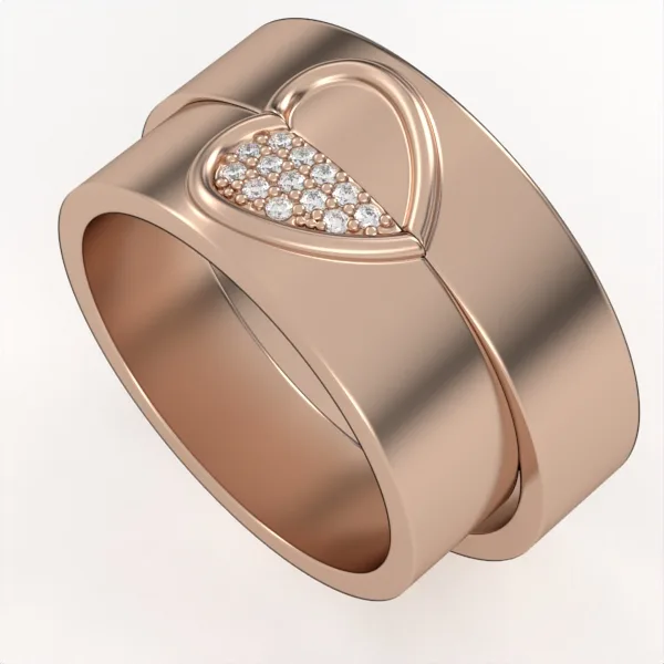 Jewelry STL file // Rings STL model // Wedding bands // Set wedding rings // WR46 · 3