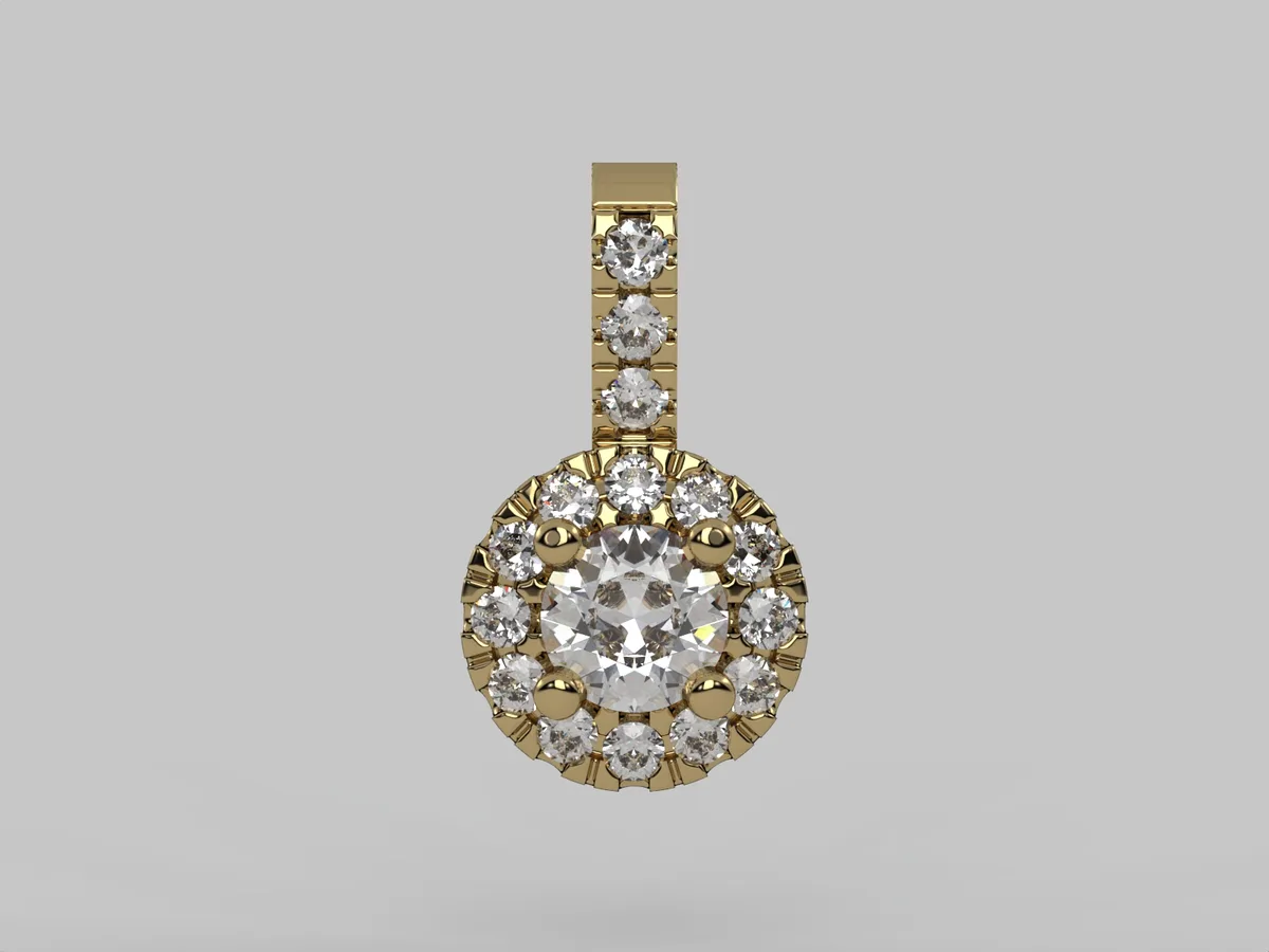 Diamond Pendant // Gold pendant // Natural diamonds // Lab diamonds // Model DP9 · 2