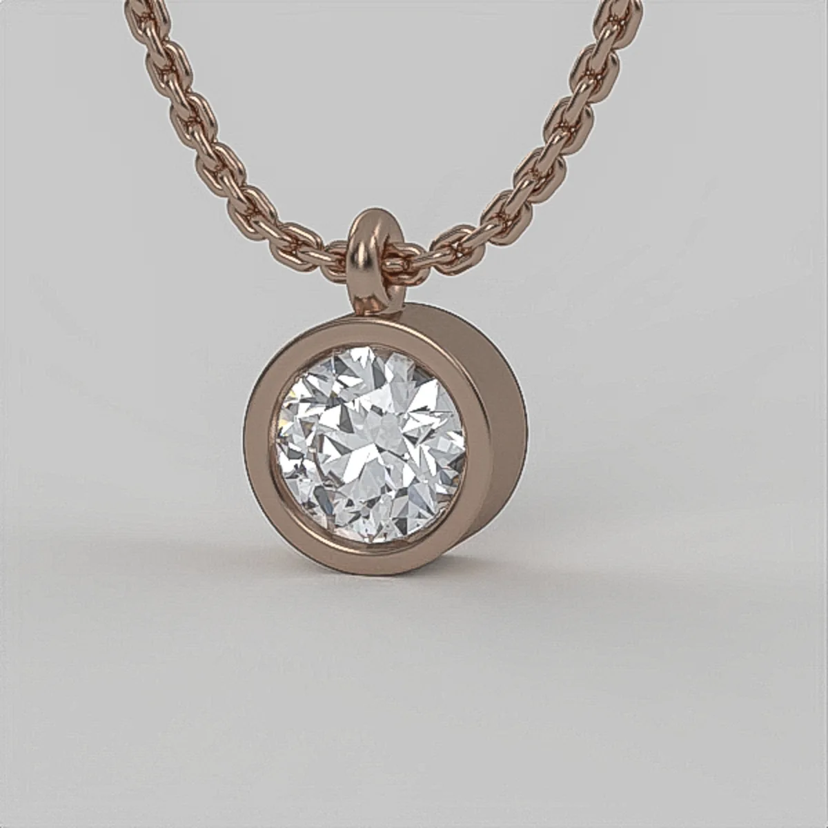 Diamond Pendant // Gold pendant // Lab diamond // Ehite god // Roz gold // Precent // Model DP43 · 3