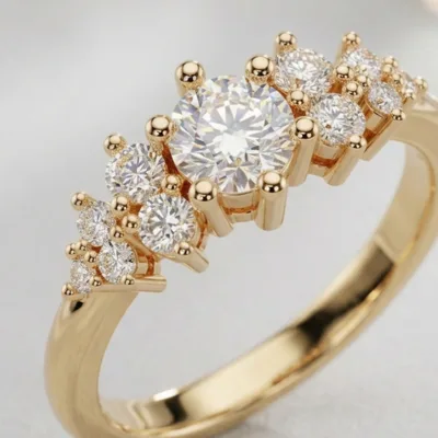 Diamond ring // Gold ring // CVD or natural diamond // For women //Model DR29