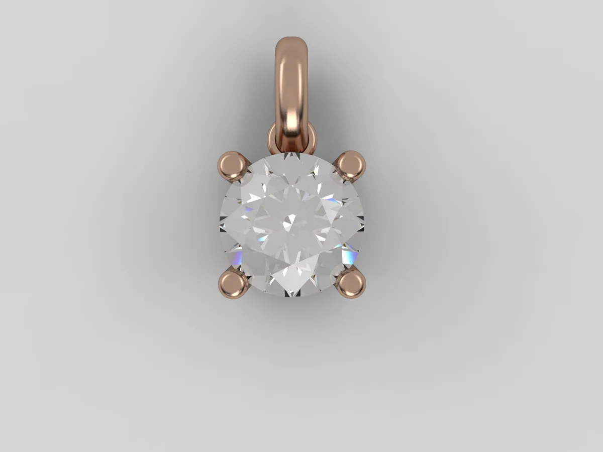 Solitaire Diamond Pendant // Gold Pendant // Natural Diamonds // Cultured Diamonds // Model DP18 · 6