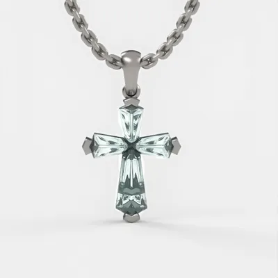 Diamond Cross Pendant in Gold with CVD Diamonds, Elegant Religious Jewelry for Daily Wear, Perfect Christian Gift. DP32