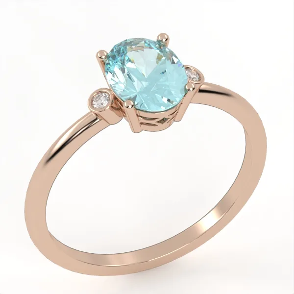 Dold Ring // Blue Topaz // Natural or CVD Diamonds // For Women // Model GSR1 · 2