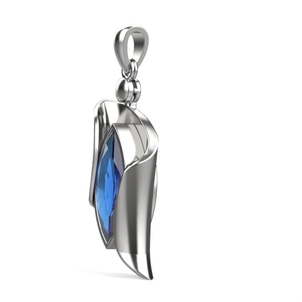 Blue Topaz Pendant // Gold Pendant // Jewelry Gift // Elegant Necklace for Women // Zodiac Birthstone Accessory // DP19 · 3