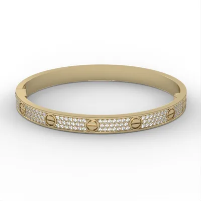 Gold braselet, natural or CVD diamonds, hard bracelet, model BR3