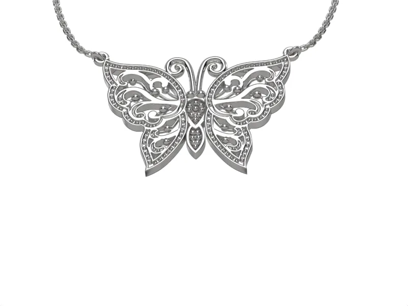 Gold Pendant // Pendant butterfly // Rose gold // White gold // Gift // Fine jewelry // Elegant pendant // DP49 · 4