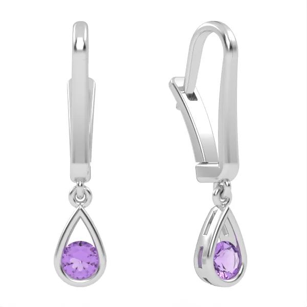 Amethyst earrings // Gold earrings // Gemstone jewelry // Gift for women // Model EAR6 · 3