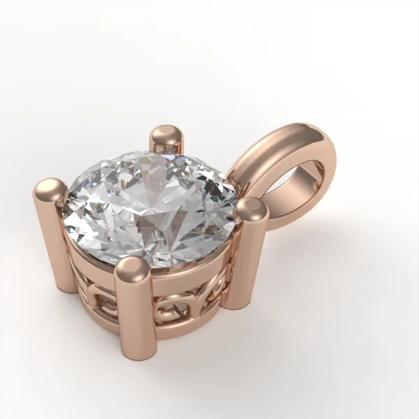 Solitaire Diamond Pendant // Gold Pendant // Natural Diamonds // Cultured Diamonds // Model DP18 · 3