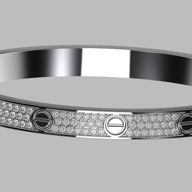 Gold bracelet, natural or CVD diamonds, hard bracelet, model BR3 · 5