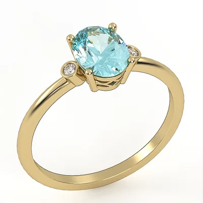 Dold Ring // Blue Topaz // Natural or CVD Diamonds // For Women // Model GSR1