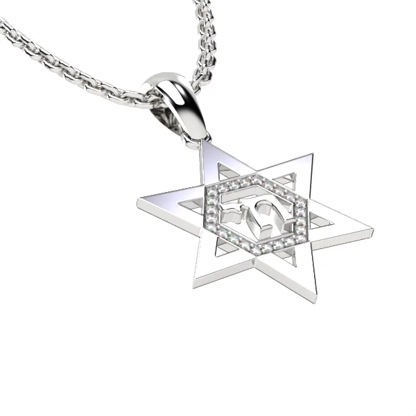 Star of David pendant // Gold pendant // Diamonds Pendant // For women // For men // Gift for // Model DP46 · 3