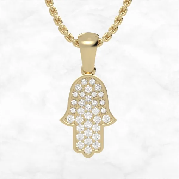 Hamsa // Diamond Pendant // Gold Pendant // Gift // Model DP4 · 1