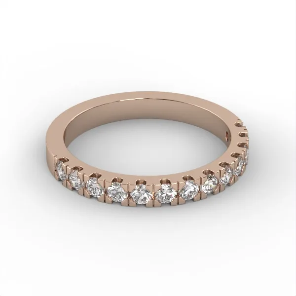 Half-Pave Diamond Wedding Ring Model WR1 · 2