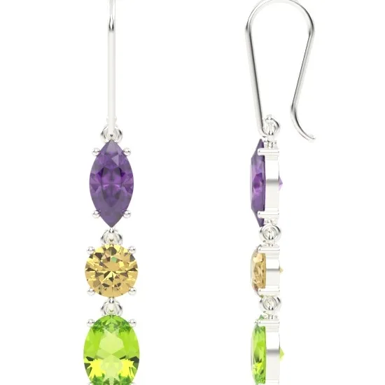 Gold Earrings // Citrine // Amitist // Peridot // For women // Present // Buy gold earrings // EAG1 · 2
