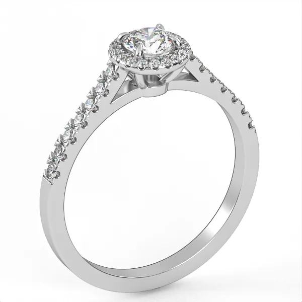 Halo Engagement Ring // Diamond Band // Wedding Ring // White Gold // Rose gold // ER8 · 2