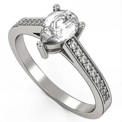 Diamond ring// Engagement ring//drop diamond//natural or CVD diamonds//Model ER20