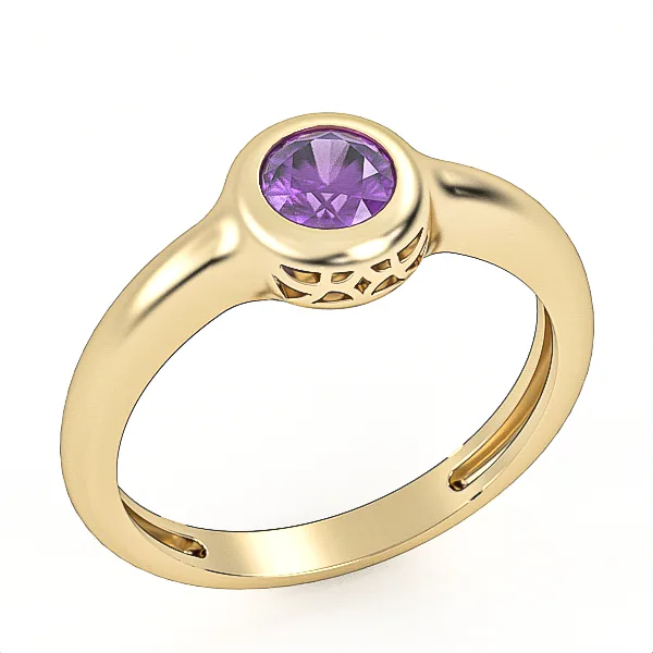 Gold ring//amethyst//gift//for women//white gold//roz gold//GSR12 · 2