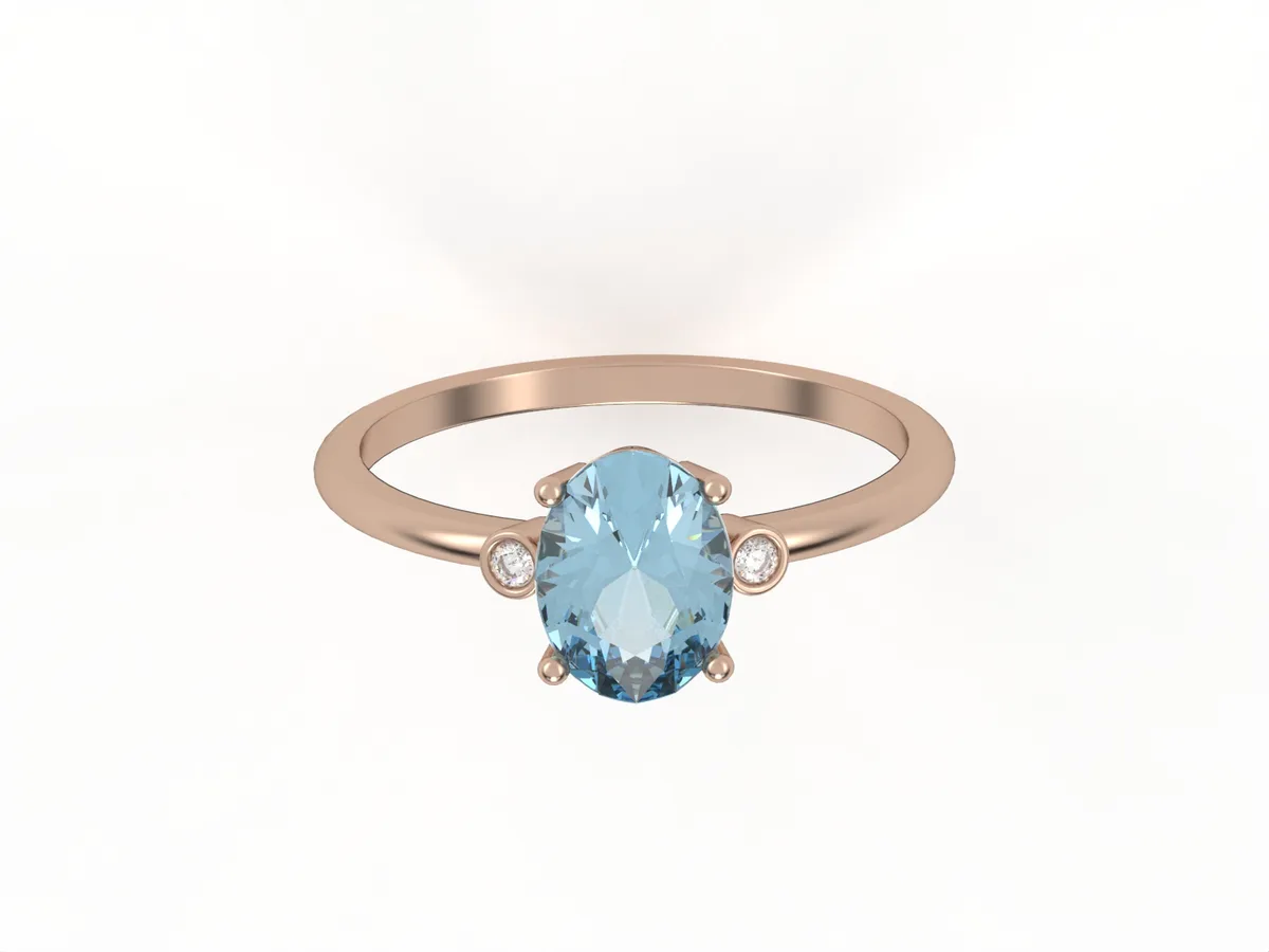 Dold Ring // Blue Topaz // Natural or CVD Diamonds // For Women // Model GSR1 · 5