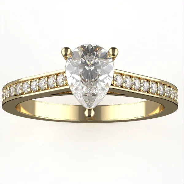 Diamond ring // Engagement ring // Drop diamond // Natural or CVD diamonds // Model ER20 · 4