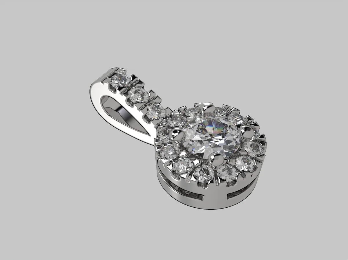 Diamond Pendant // Gold pendant // Natural diamonds // Lab diamonds // Model DP9 · 5