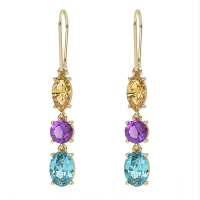 Gold Earrings//citrine//amethyst//for women//for girl//present//EAG11