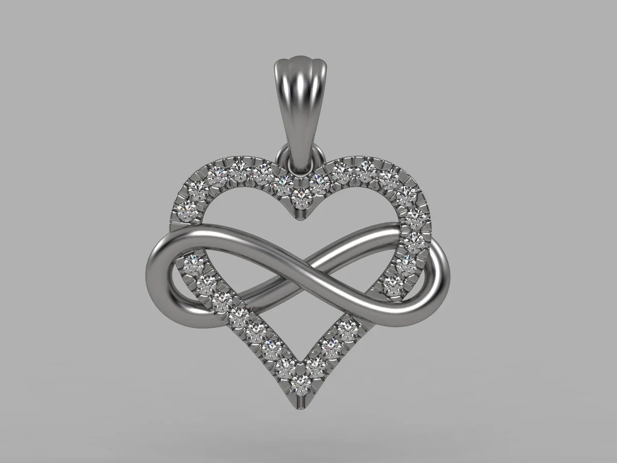 Infinity Heart Pendant // Diamond Pendant // Gold pendant // Natural diamonds // Lab diamonds // DP10 · 3