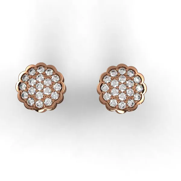 Gold earrings with diamonds // Natural diamonds // Lab diamonds // White gold // Rose gold // Ear19 · 6
