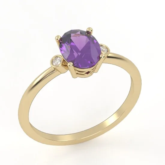 Silver ring // Amethyst ring // Zircons // For women // For girl // Jewelry gift // SR2 · 2