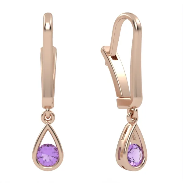 Amethyst earrings // Gold earrings // Gemstone jewelry // Gift for women // Model EAR6 · 1