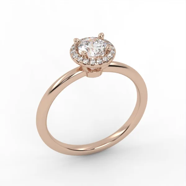 Halo Engagement Ring // Diamond Band // Wedding Ring // White Gold // Rose gold // ER5 · 1
