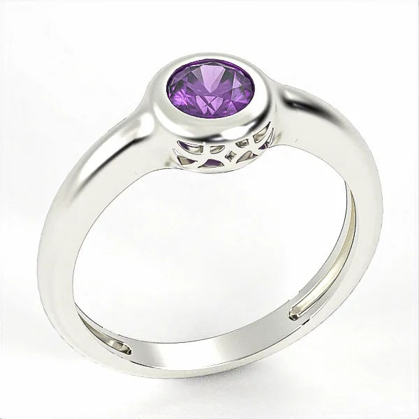 Amethyst 925 Silver Ring Model SR12 · 1
