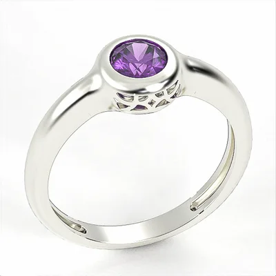 Amethyst 925 Silver Ring Model SR12